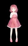  bad_id bad_pixiv_id black_background blush dreaming_mary dress long_sleeves mary_(dreaming_mary) mary_janes ottmi pink_eyes pink_hair shoes short_hair solo 