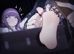  1boy 1girl barefoot bound fern_(sousou_no_frieren) gag highres juzi_(orange8619) purple_eyes purple_hair restrained sousou_no_frieren tickling tied_up_(nonsexual) torture 