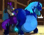 absurd_res anthro anthro_on_feral anus barn belly bestiality big_belly big_butt big_teats blue_body blue_fur blue_nipples blush butt draft_horse duo ear_piercing ears_up equid equine eyelashes female feral fluffy fur generation_4_pokemon genitals glowing glowing_eyes glowing_genitalia glowing_nipples grey_body hair hand_on_butt hi_res hooves horse huge_belly huge_butt hybrid hyper hyper_belly hyper_pregnancy jewelry long_mane looking_at_viewer lucario male male/female male_penetrating mammal mane niko_stargazer nikostargazer nintendo nipples nude open_mouth overweight penetration piercing pokemon pokemon_(species) pregnant pregnant_female pregnant_feral puffy_anus purple_body ring_piercing sex smile solo speech_bubble standing tail teats teeth text thick_thighs tongue wide_hips