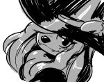 2025 anaugi anthro bear breasts choker cleavage clothed clothing fangs female greyscale hair hat headgear headshot_portrait headwear jewelry long_hair looking_at_viewer lotta_(atrox) magic_user mammal monochrome necklace portrait simple_background solo teeth white_background witch witch_hat