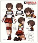  ... 1girl :p ? absurdres animal_ears bike_shorts bike_shorts_under_skirt boots breasts brown_eyes brown_hair character_name commentary elbow_pads english_text gloves hepari highres knee_pads kneeling kuruna_(pixel_princess_blitz) looking_at_viewer medium_breasts multiple_views pixel_princess_blitz pleated_skirt red_boots short_hair short_sleeves simple_background skirt smile socks sparkle spoken_ellipsis spoken_question_mark standing tongue tongue_out white_background white_socks 