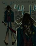 2025 anthro baseball_bat bat_(object) blue_eyes deer deltarune dess_holiday female grey_background hi_res mammal miaogo new_world_deer reindeer simple_background solo text undertale_(series)