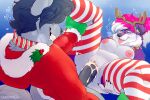 anthro anthro_on_anthro anthro_penetrated anthro_penetrating anthro_penetrating_anthro antler_headband big_penis blue_background blue_eyes bodily_fluids breasts canid canine canis christmas christmas_clothing christmas_headwear clothing cum cum_in_vagina cum_inside domestic_dog duo female female_penetrated genital_fluids genitals headgear headwear hi_res holidays legwear looking_pleasured lying male male/female male_penetrating male_penetrating_female mammal nipple_piercing nipples nude nude_anthro nude_female on_back overweight overweight_anthro overweight_female pattern_clothing pattern_legwear pattern_thigh_highs penetration penile penile_penetration penis penis_in_vagina piercing red_clothing red_legwear red_thigh_highs sex simple_background sinisterheaven spread_legs spreading striped_clothing striped_legwear striped_thigh_highs stripes thick_penis thick_thighs thigh_highs tongue tongue_out vaginal vaginal_penetration vulva white_clothing white_legwear white_thigh_highs