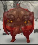 anthro balls big_nipples bobthetanuki brown_body brown_nose canid canine cardinal_richelieu_(muskehounds) christianity clothing facial_hair genitals hat headgear headwear hi_res intersex jockstrap male mammal moobs musclegut muscular muscular_anthro muscular_male muscular_thighs mustache nipple_piercing nipples penis piercing red_clothing red_hat red_headwear religion robe steam steaming underwear