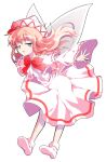  1girl alphes_(style) bent_over blonde_hair blue_eyes bobby_socks bow bowtie capelet commentary_request crying crying_with_eyes_open dairi dress fairy fairy_wings full_body hair_between_eyes half-closed_eyes hat hat_bow large_variant_set legs_apart lily_white long_hair long_sleeves no_shoes outstretched_arms parody parted_lips red_bow red_bowtie smile socks solo style_parody tachi-e tears touhou transparent_background variant_set white_capelet white_dress white_hat white_socks white_wings wide_sleeves wings 