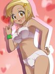  angol_mois awa blonde_hair bra dark_skin gyaru hair_ornament hairpin keroro_gunsou lingerie panties solo underwear underwear_only 