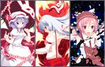  bad_id bad_pixiv_id blue_hair chain column_lineup fire fujiwara_no_mokou hat long_hair multiple_girls musical_note mystia_lorelei ogami_kazuki pink_hair red_eyes remilia_scarlet ribbon silver_hair suspenders touhou wings 