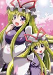  blonde_hair child dual_persona kotorimax long_hair multiple_girls purple_eyes ribbon time_paradox touhou yakumo_yukari 