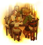  blonde_hair blue_eyes brown_hair colin earrings jewelry link multiple_boys pencil pointy_ears talo the_legend_of_zelda the_legend_of_zelda:_twilight_princess tubumi wooden_pencil 
