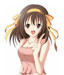  bad_id bad_pixiv_id brown_eyes brown_hair casual hairband minatsuki_nao orange_hairband short_hair solo suzumiya_haruhi suzumiya_haruhi_no_yuuutsu 