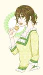  artist_request brown_hair d.gray-man eating food green_eyes miranda_lotto muffin solo 