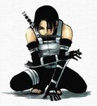  anbu artist_request elbow_gloves gloves kunai mouth_hold naruto original_character photoshop scar shuriken squatting uchiha_itachi weapon 