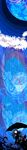  abstract absurdres blue cloud highres kazaana long_hair long_image original rain solo star tall_image umbrella 