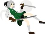  absurdres full_body highres konpaku_youmu schmeichel20 touhou transparent_background vector_art 