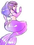  alternate_hairstyle ass ass_grab bikini_top blush drawfag elbow_gloves forehead_jewel g-string gloves grabbing_own_ass highres huge_ass lips lipstick long_hair looking_back makeup mermaid monster_girl panties pointy_ears ponytail princess_hilda purple_gloves purple_hair red_eyes solo the_legend_of_zelda the_legend_of_zelda:_a_link_between_worlds thong tiara triforce underwear 