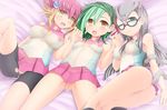  3girls aftersex areolae blush breasts cathy_(yuu-gi-ou_zexal) cum erect_nipples kouzuki_anna large_breasts medium_breasts mizuki_kotori_(yuu-gi-ou_zexal) multiple_girls nipples open_mouth pussy see-through small_breasts yu-gi-oh! yuu-gi-ou_zexal 