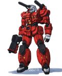  amania_orz armor earth_federation energy_gun full_body fusion gun guncannon gundam gundam_msv holding holding_gun holding_weapon mecha mecha_focus mobile_suit mobile_suit_gundam mudrock_gundam no_humans original red_armor robot science_fiction shoulder_cannon solo standing weapon 