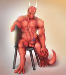  abs argonian balls barefoot biceps chair claws erection fayne_of_fur happy horn looking_away male manly muscles nude pecs penis scalie sharp_claws sitting smile solo spikes the_elder_scrolls toe_claws video_games 