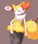  &lt;3 anthro braixen breasts canine drooling female fennec fox fur looking_down mammal nintendo nipples nude open_mouth pok&eacute;mon pussy saliva solo standing stick sweat tongue tongue_out unknown_artist video_games wood 
