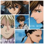  5boys anime_screenshot chang_wufei collage duo_maxwell gundam gundam_wing heero_yuy highres multiple_boys official_art quatre_raberba_winner smile trowa_barton 