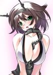  breasts green_eyes highres kantai_collection mutsu_(kantai_collection) senomoto_hisashi short_hair solo 