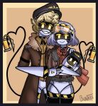 4_fingers android beanie bloomvictoryart clothed clothing disassembly_drone family female fingers glitch_productions group hair hat hazard_stripes headgear headwear hi_res humanoid machine male mechanical_arm mechanical_leg murder_drones n_(murder_drones) not_furry purple_eyes purple_hair robot robot_humanoid short_hair smile tail tailed_humanoid topwear trio v_(murder_drones) white_body yellow_eyes