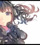  ai_arctic_warfare black_hair blue_eyes bolt_action daito ear_protection face gun letterboxed original rifle scope sniper_rifle solo weapon white_background 