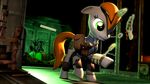 3d blood brown_hair cgi cutie_mark dontstopme equine fallout_equestria female feral friendship_is_magic garrysmod ghoul glowing gmod green_eyes gun hair horn horse jacket littlepip_(mlp) magic mammal my_little_pony pipboy pony ranged_weapon revolver solo undead unicorn weapon 
