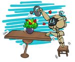  &lt;3 blush construct crown cute female flower golem princess royalty solo stool table towergirls watering_can 
