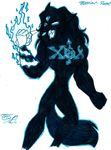  angry blue_glow canine fire fox glowing glowing_eyes glowing_markings magic male mammal markings solo tattoo toddrogue69 todoxas 