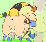  all_fours anus balls close-up cum cum_in_ass cum_inside doggystyle from_behind gay green_background male mareep nintendo pcred566 penis plain_background pok&eacute;mon sex video_games 