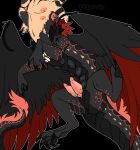 2_penises animal_genitalia animal_penis black_background black_body black_feathers black_markings black_pawpads black_scales black_underbelly breasts claws dragon dragon_taur eastern_dragon feathers feet fur genitals hemipenes intersex jujutsu_kaisen maleherm markings multi_breast multi_genitalia multi_penis mythological_creature mythological_scalie mythology navel pawpads paws penis pink_body pink_fur pink_scales puppetmaster13uwu red_body red_feathers scales scalie sharp_teeth simple_background solo sukuna_(jujutsu_kaisen) talons tan_body tan_scales taur teats teeth toes