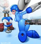  1girl anal anal_object_insertion anus ass bad_id bad_tumblr_id bdsm blue_eyes blush bodysuit breasts crotch_cutout double_penetration electricity forced_orgasm genderswap genderswap_(mtf) helmet hetero medium_breasts neocoill object_insertion pussy recharging restrained robot rockman rockman_(character) rockman_(classic) sex_machine solo_focus stationary_restraints sweat thomas_light uncensored vaginal vaginal_object_insertion 
