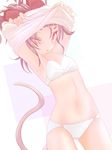  animal_ears armpits blush bra grey_hair ishikkoro mouse_ears mouse_tail navel nazrin one_eye_closed panties red_eyes short_hair solo tail touhou underwear underwear_only undressing white_bra white_panties 