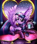  2014 cup cutie_mark daughter-of-fantasy equine female feral friendship_is_magic fur hair horn levitation magic mammal my_little_pony pillow princess purple_eyes purple_fur purple_hair royalty scarf smile snow socks solo steam striped_socks twilight_sparkle_(mlp) window winged_unicorn wings 