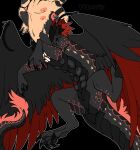 black_background black_body black_feathers black_markings black_pawpads black_scales black_underbelly breasts claws dragon dragon_taur eastern_dragon feathers feet fur intersex jujutsu_kaisen maleherm markings multi_breast mythological_creature mythological_scalie mythology navel pawpads paws pink_body pink_fur pink_scales puppetmaster13uwu red_body red_feathers scales scalie sharp_teeth simple_background solo sukuna_(jujutsu_kaisen) talons tan_body tan_scales taur teats teeth toes