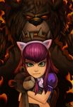  animal_ears annie_hastur backpack bag bear cat_ears fake_animal_ears fang green_eyes league_of_legends looking_at_viewer neo-tk.. nose puffy_short_sleeves puffy_sleeves red_hair short_hair short_sleeves solo stuffed_animal stuffed_toy teddy_bear tibbers 