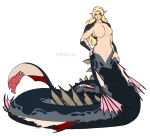 alpha_channel black_body black_scales black_underbelly blonde_hair blue_body blue_markings blue_scales brown_eyes brown_fin cream_fin dracomorph dragon fin grey_body grey_scales hair herm intersex jujutsu_kaisen long_hair markings mythological_creature mythological_scalie mythology nude pink_fin pointy_ears puppetmaster13uwu red_markings scales scalie serpentine_dragon simple_background solo tan_body tan_scales taur transparent_background yuki_tsukumo