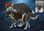  anatomically_correct anatomically_correct_genitalia anatomically_correct_penis anatomically_correct_vulva animal_genitalia animal_penis animal_vulva balls bodily_fluids brown_body brown_fur canid canine canine_genitalia canine_penis canine_vulva canis claws collar doggystyle domestic_dog duo fangs female feral feral_on_feral feral_penetrated feral_penetrating feral_penetrating_feral feral_with_hair forest from_behind_position fur genitals german_shepherd green_body green_fur grey_body grey_fur hair herding_dog hi_res knotting male male/female mammal multi_nipple nature night nipples orange_hair pastoral_dog penetration penis plant saliva sex sharp_teeth sheppermint storm_(stormwx_wolf) sweat teeth toe_claws tree truegrave9 vaginal vaginal_knotting vaginal_penetration vulva wolf 