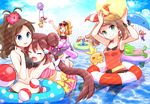  bikini black_bikini blue_(pokemon) blue_eyes breasts brown_hair closed_eyes diancie double_bun drifloon flower gen_3_pokemon gen_4_pokemon gen_6_pokemon green_eyes hair_flower hair_ornament hairband haruka_(pokemon) hibiscus hikari_(pokemon) hirako kotone_(pokemon) long_hair medium_breasts mei_(pokemon) mudkip multiple_girls ocean open_mouth partially_submerged poke_ball pokemon pokemon_(creature) pokemon_(game) pokemon_bw pokemon_bw2 pokemon_dppt pokemon_hgss pokemon_oras pokemon_xy ponytail serena_(pokemon) short_hair small_breasts smile swimsuit torchic touko_(pokemon) treecko wailord 