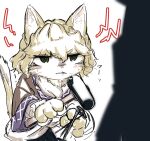 anthro blonde_hair blush clothed clothing female fur green_eyes hair hammer kemono parsee_mizuhashi tools touhou whis11 whiskers white_body white_fur