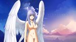  blue_hair breasts female goddess nipples nude purple_eyes reah reah_(ys) taue_shunsuke ys 