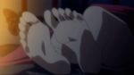  1girl animated animated_gif ass barefoot feet kuroageha_(mushibugyou) lying mushibugyou soles solo toes 