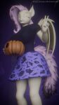 3d_(artwork) 4k 9:16 absurd_res blender_(artwork) blender_cycles cappyadams clothed clothing costume digital_media_(artwork) dress female flutterbat_(mlp) fluttershy_(mlp) friendship_is_magic halloween halloween_costume halloween_themed hasbro hi_res holding_object holding_pumpkin holidays my_little_pony nekoaiko3d revamped_anthros solo solo_focus