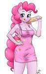  2014 anthro anthrofied apron blue_eyes blush breasts cleavage clothed clothing earth_pony equine female friendship_is_magic hair horse licking licking_lips looking_at_viewer mammal my_little_pony pia-sama pink_hair pinkie_pie_(mlp) plain_background pony rolling_pin solo standing tongue tongue_out white_background 