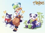  animal animal_ears ankle_boots aqua_background aqua_eyes aqua_pupils asgard baby_animal bag baggy_pants bamboo bamboo_shoot bandana bandana_around_neck belt belt_buckle bf._(sogogiching) black_boots black_fur black_tail blush_stickers boots bow bowtie brown_bag brown_belt brown_cat brown_eyes brown_fur brown_pants buckle bug butterfly cat character_request closed_eyes closed_mouth copyright_name drawstring drawstring_bag fake_animal_ears fangs full_body gradient_background grass hat holding holding_animal holding_bamboo_shoot holding_cat logo long_sleeves loose_belt nexon official_art on_grass open_mouth orange_bandana orange_fur orange_vest outline panda panda_ears panda_hat pants red_bow red_bowtie second-party_source sitting striped_fur tongue two-tone_fur vest waistcoat white_fur white_hat white_sleeves white_tail yellow_bandana yellow_butterfly 