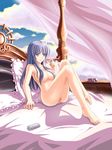  arisu_(zzo900) bed breasts female goddess nude purple_eyes reah reah_(ys) uncensored ys 
