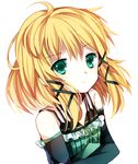  black_bullet blonde_hair green_eyes looking_at_viewer moseley ribbon-trimmed_clothes ribbon_trim solo tina_sprout 