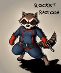  chubby guardians_of_the_galaxy gun male mammal raccoon ranged_weapon rocket_raccoon shinodahamazaki weapon 