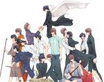  black_hair brown_hair emiya_kiritsugu fate/zero fate_(series) kotomine_kirei moratorian multiple_boys multiple_persona wings 